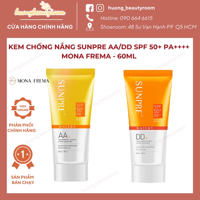 Kem chống nắng sunpre aa / dd spf 50+ pa++++ 75g mona frema