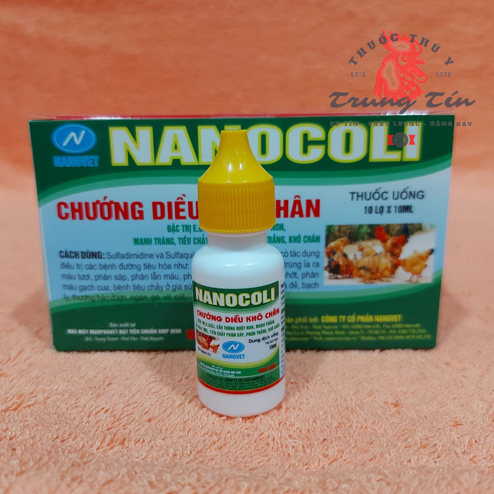 NANO COLI - thuốc gà đá đặc trị gà đá - chướng diều , khô chân - 1 lọ / 10cc