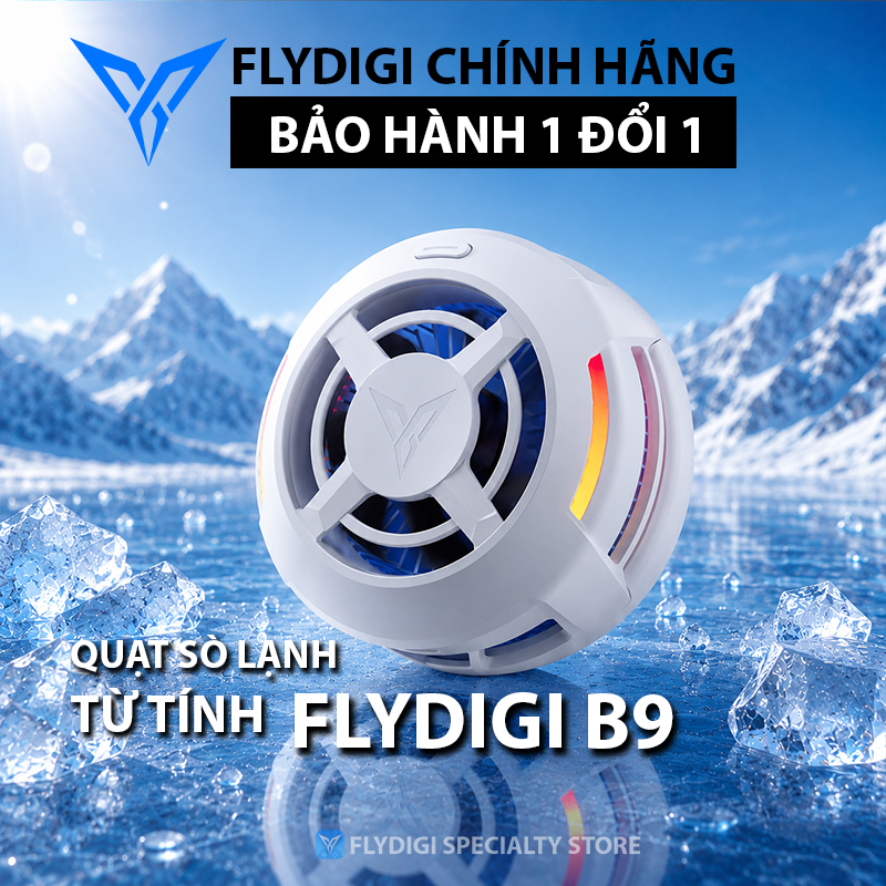 [Chính Hãng] [BH12T] Flydigi B9 | Quạt tản nhiệt sò lạnh từ tính dành cho điện thoại và máy tính bảng | 1 nút 3 chế độ