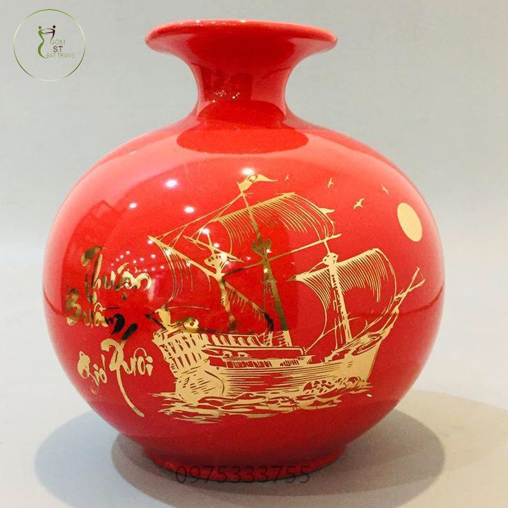Bình Gốm Thuận Buồm Xuôi Gió Trang Trí Phong Thủy Tài Lộc