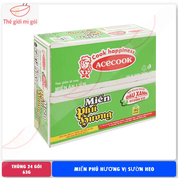 Miến Phú Hương sườn heo (thùng 24 gói) loại 55g