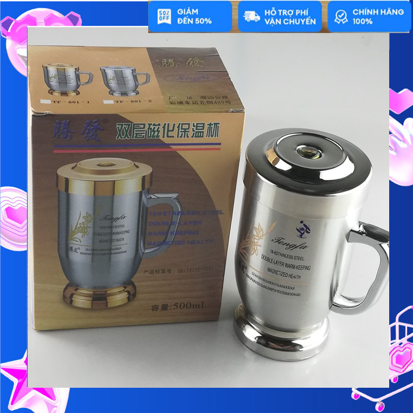 Ca Cúp Inox Giữ Nhiệt Nóng Lạnh Hai Lớp Tay Cầm 500ml-Kaliteco