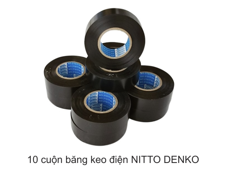 Combo 10 Băng keo điện, Băng dính PVC Nitto Denko 2101TV ( Loại 19 mm x 25 m ) - Nhiều Màu