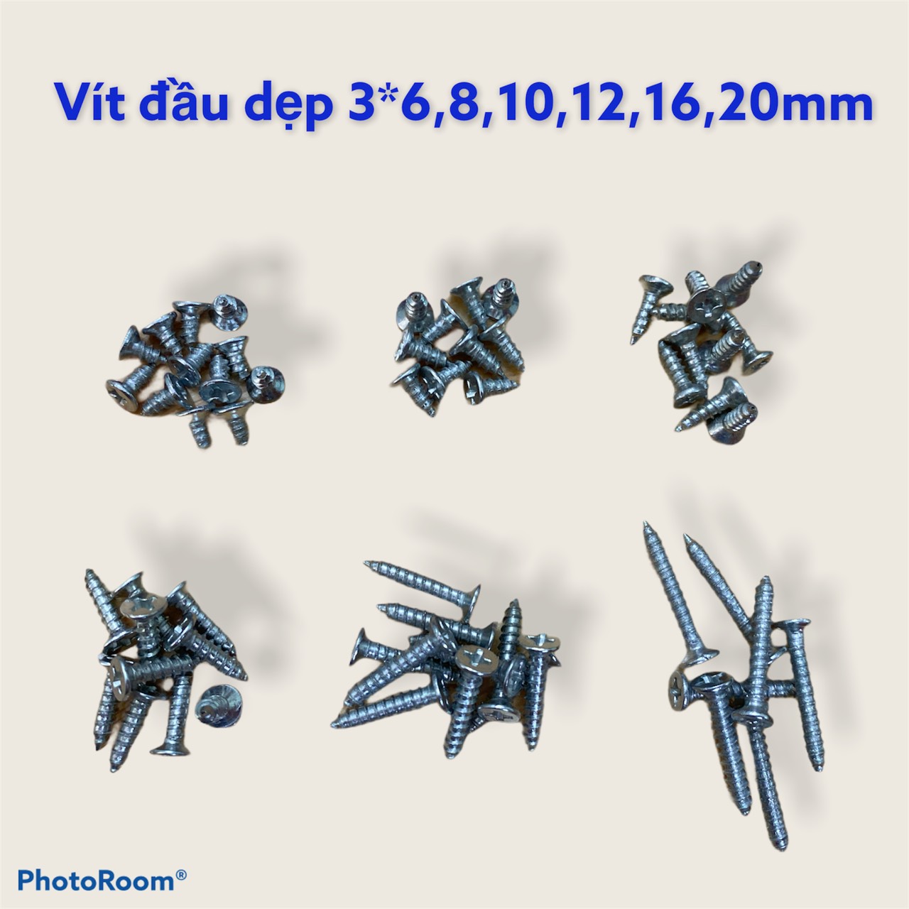 Vít đầu dẹp 3*6mm 3*8mm 3*10mm 3*12mm 3*16mm 3*20mm 1000g