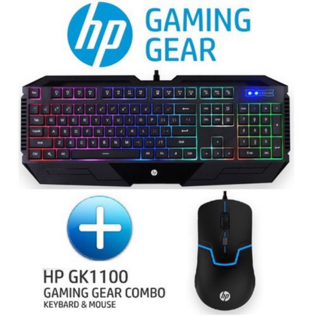Combo phím + chuột hp gk1100 usb đèn led - hàng chính hãng