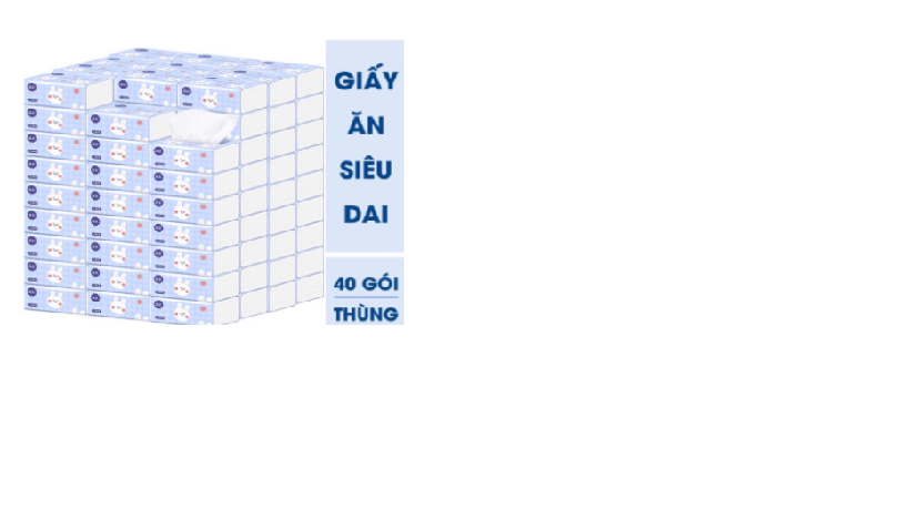 Thùng 40 Gói Giấy Ăn Thỏ Trắng Siêu Dai, Siêu Mịn ,Giấy Ăn Cầu Vồng XINMIE Chất Lượng Cao