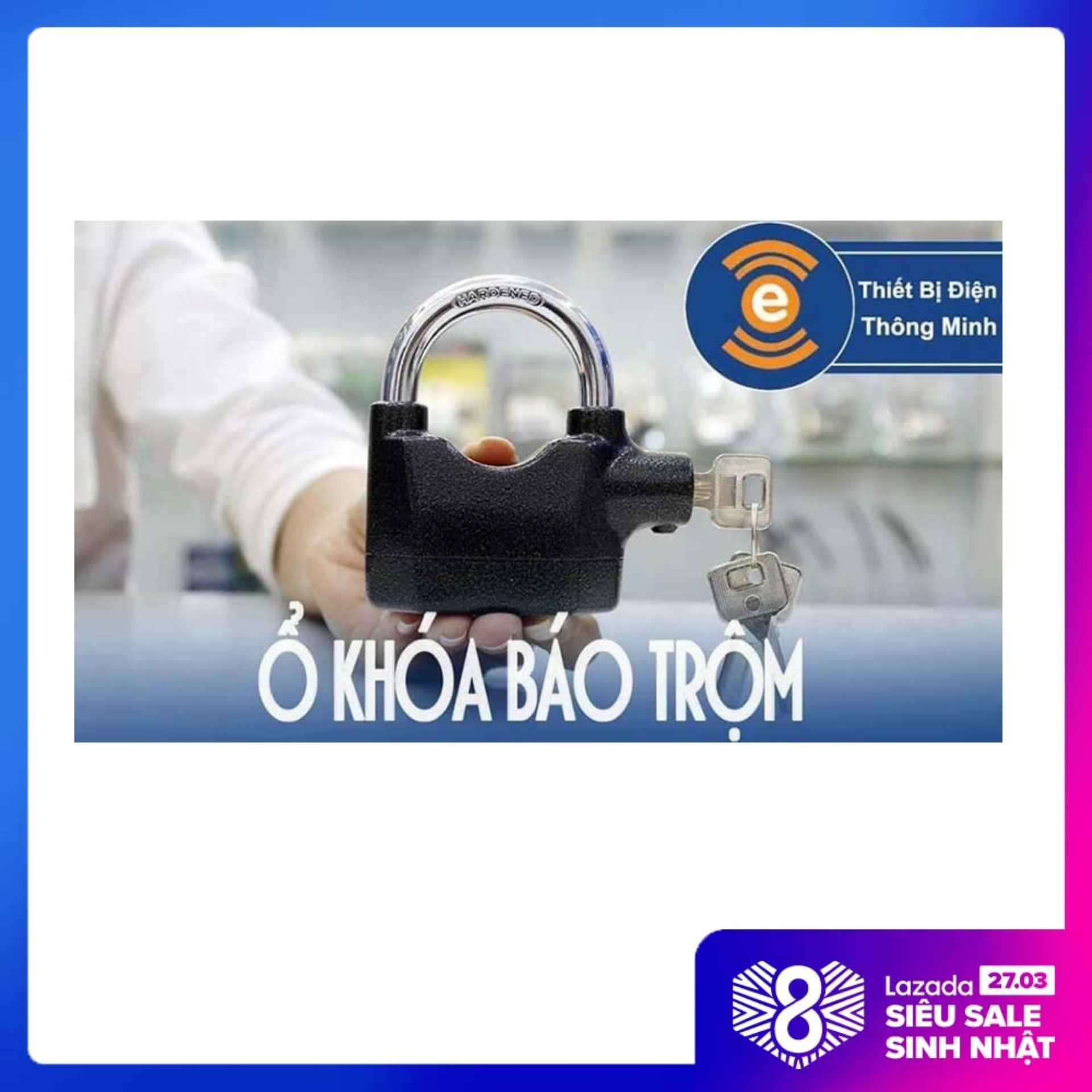 KHÓA CHỐNG TRỘM NHÀ XE MÁY, KHÓA BÁO ĐỘNG CHỐNG TRỘM THÔNG MINH KINBAR