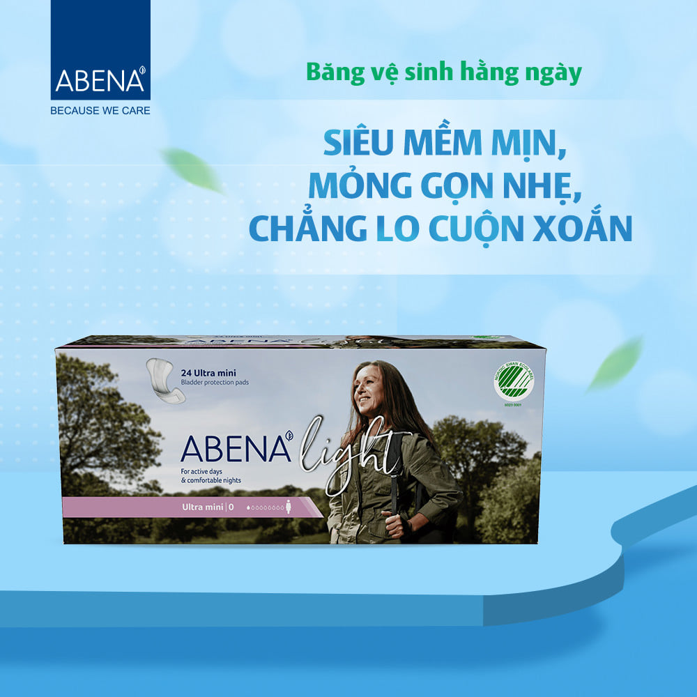 Băng vệ sinh hàng ngay Abena Ultra Mini 0 - Giữ vệ sinh cho nữ giới hàng ngày, trong kỳ kinh nguyệt hoặc sản phụ sau sinh sử dụng vào thời điểm sản dịch còn ít