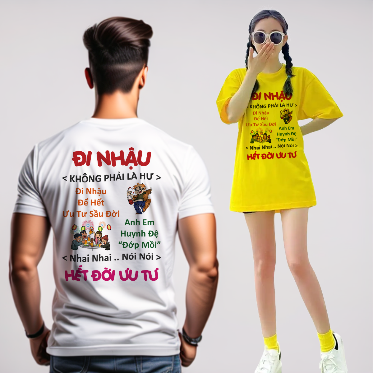 Dh00493 - áo thun duhi, áo phông ăn nhậu độc lạ hài hước