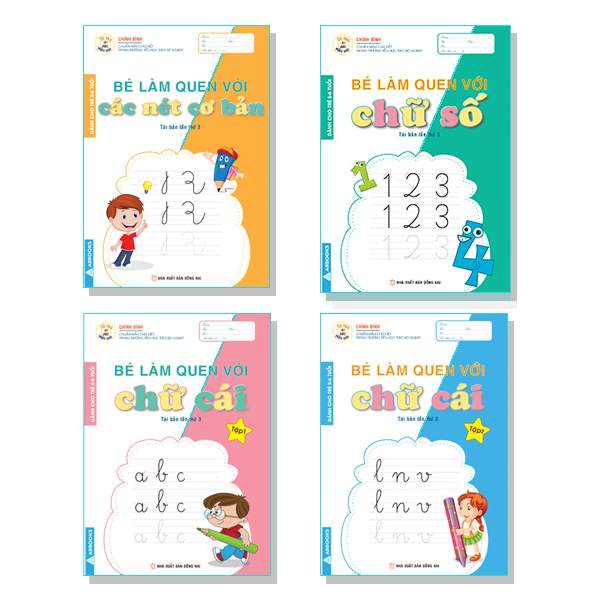 Sách - bé làm quen với chữ cái - dành cho trẻ 5-6 tuổi - tủ sách mầm non - trọn bộ 4 cuốn