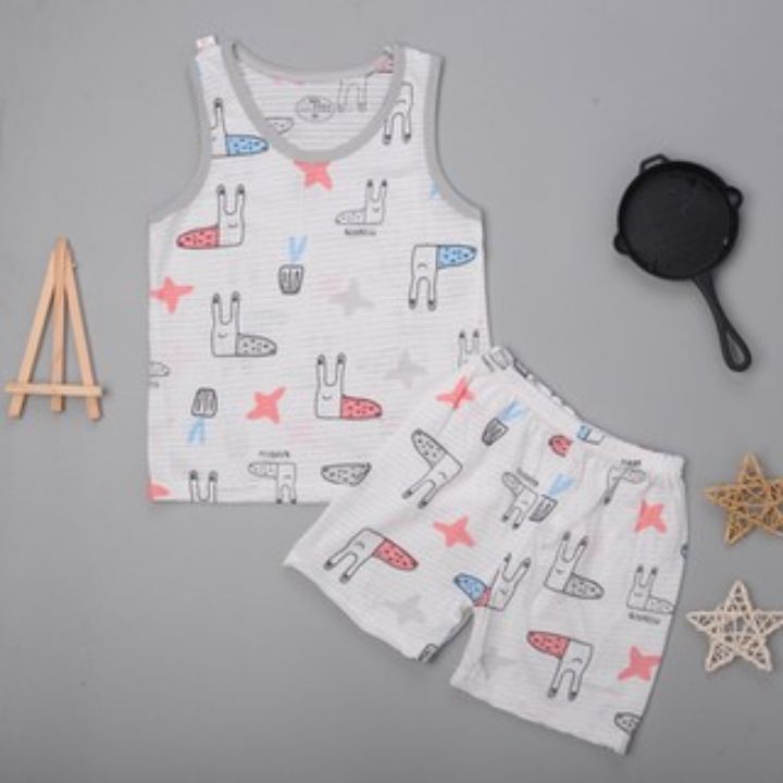 Bộ ba lỗ sát nách sợi tre cho bé - Size 73