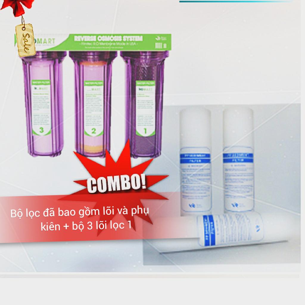 [HCM]Bộ lọc nước sinh hoạt - bộ lọc thô đầu nguồn 3 cấp ly 10 inch chuẩn dùng cho gia đình