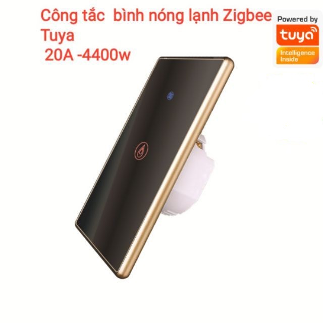 Công Tắc Zigbee Tuya Smart Công Suất Lớn 20A Viền Kim Loại Chữ Nhật