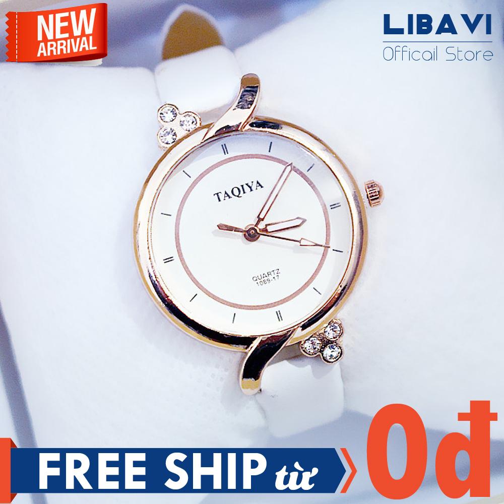 Đồng hồ nữ Candycat C15, mặt tròn, chạy 3 kim, dây đeo da siêu bền, kháng nước, chống trầy nhẹ