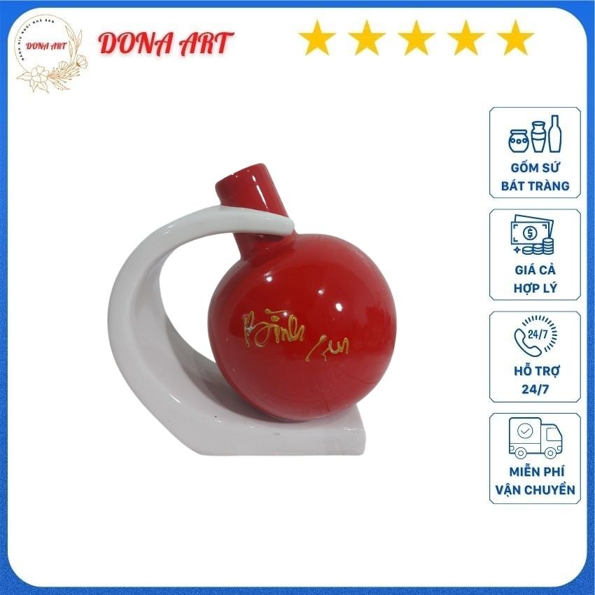 Bình hoa gốm sứ Bát Tràng, Dona Art Shop DA10, Bình hoa gốm trang trí nghệ thuật