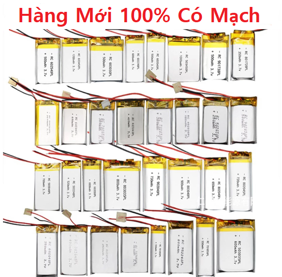 Pin Sạc 3.7v Có Mạch Bảo Vệ Dùng Cho Tai Nghe Loa Mp3 MP4 MP5 GPS PSP Bluetooth