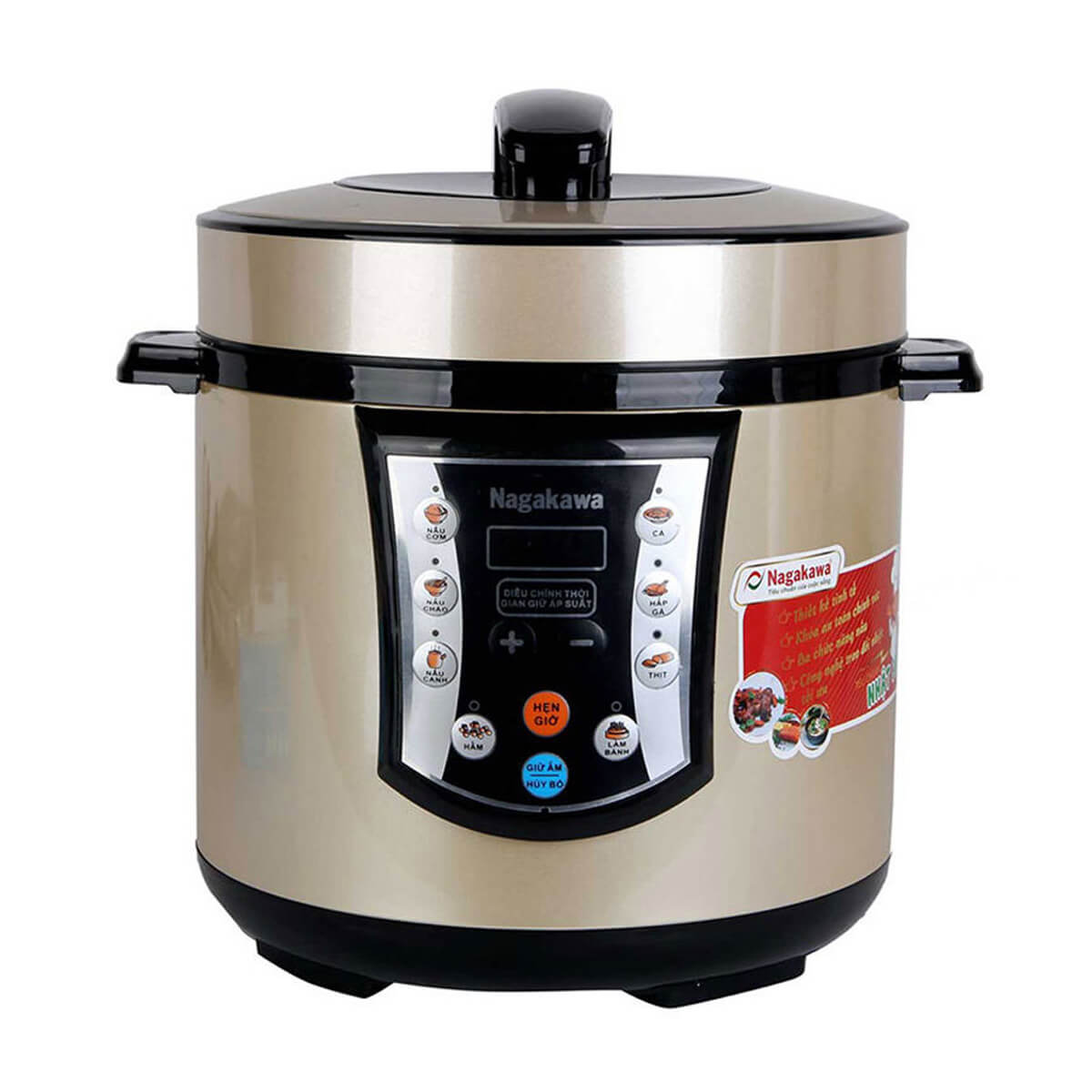 Nồi áp suất nagakawa nag0202 dung tích 6l nắp rời công suất 1000w