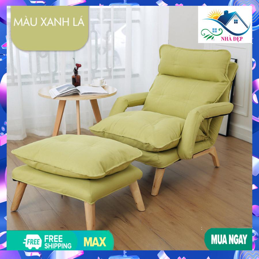 Ghế bành nữ hoàng sofa giường tựa lưng thư giãn nghỉ trưa, ghế lười tựa lưng có thể ngả thành giường, có đôn gác chân êm ái sang trọng