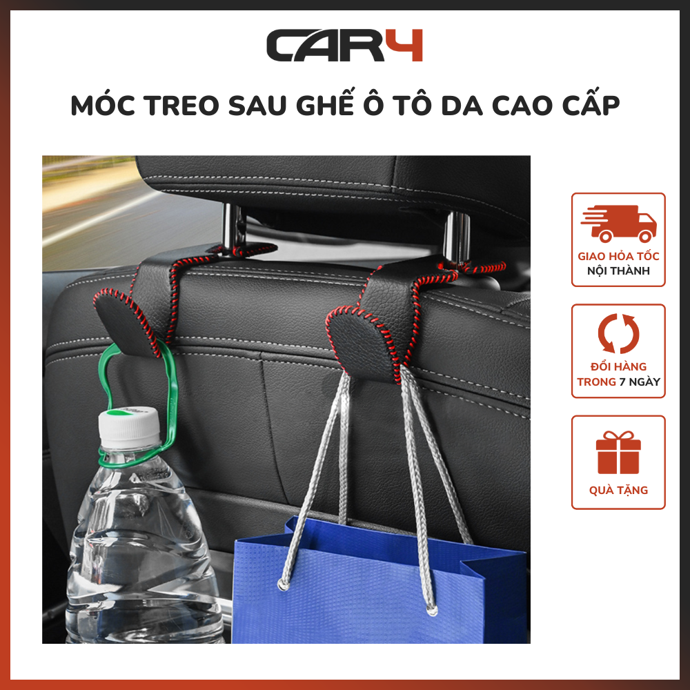 Móc sau ghế ô tô da cao cấp siêu bền Car4 -