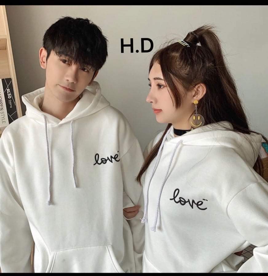 Áo đôi hoodie logo Love HDA1020