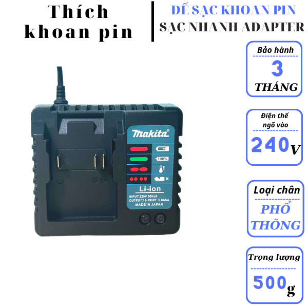 Sạc pin máy khoan adapter cho máy khoan pin, siết bulong