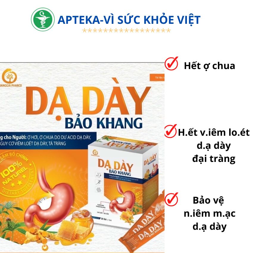DẠ DÀY Bảo Khang Dùng cho người Ợ chua, ợ chua do dư Acid dạ dày
