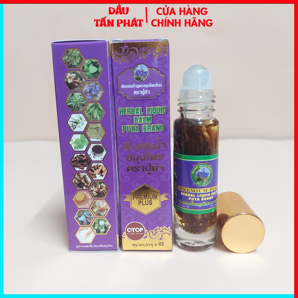 (SALE ) Combo 04 Chai Dầu Lăn Ngâm 19 Vị Thảo Dược Otop 8ml - PUYA BRAND Oil - Dầu Nội Địa Thái Lan
