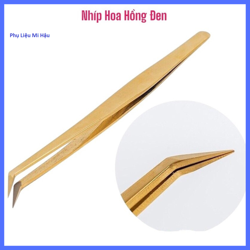 Nhíp hoa hồng đen phủ nhám nano,nhíp gắp volume tạo fan cao cấp, nhíp nối mi bao test từ 8-15d,phụ liệu mi hậu