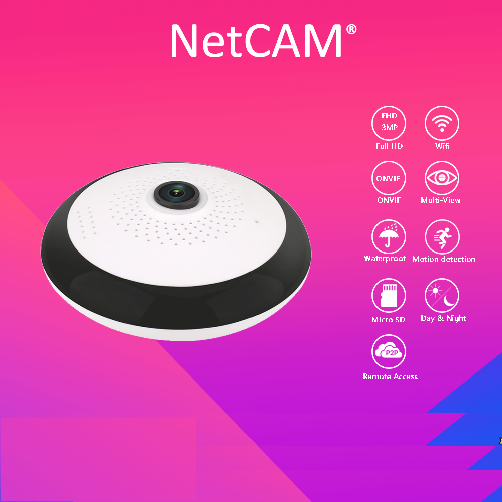Camera Quan Sát Toàn Cảnh 360 Độ Panorama NetCAM VH03, độ phân giải 2.0MP, kích thước 10x2cm