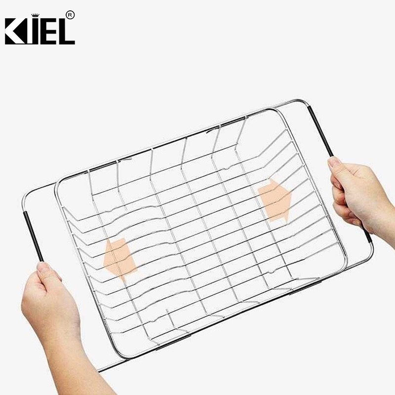 Khay Inox gác lên bồn rửa chén size lớn tùy chỉnh kích thước tiện lợi gọn gàng đựng đĩa chén trái cây