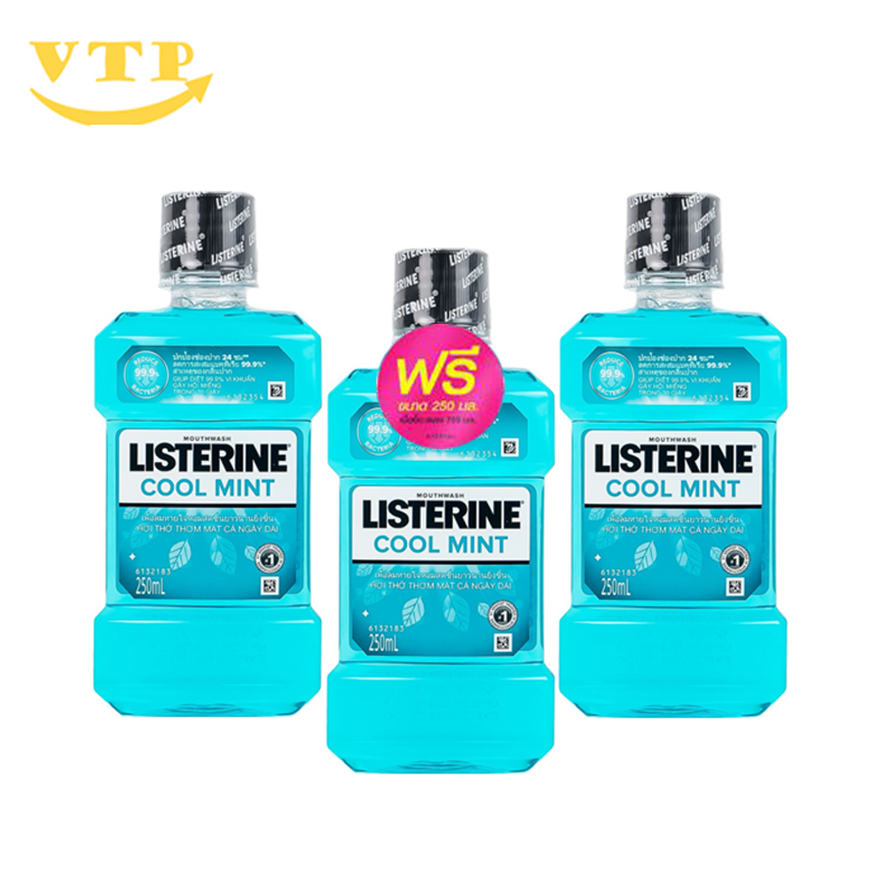 Combo 3 Chai Nước Súc Miệng Listerin Thái Lan 250ml