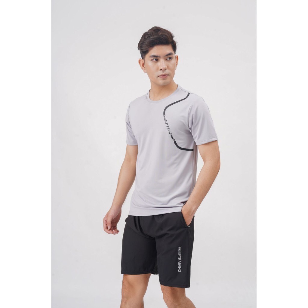Bộ thể thao nam bộ đồ quần áo nam tập gym KEEP TRAINING M03