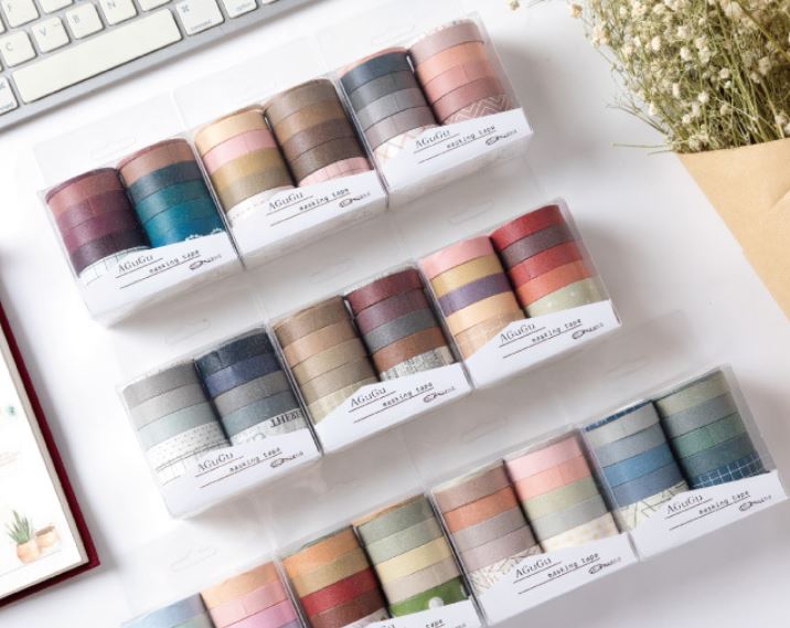 Bộ 10 cuộn washi tape trang trí dán sổ bullet journal retro cổ điển - Rolls Sweet Dream