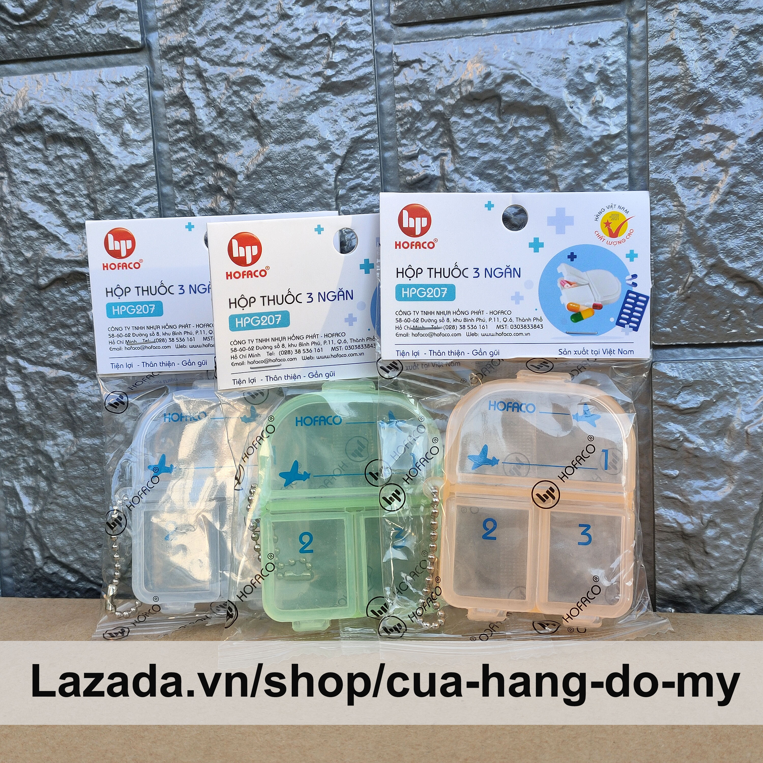 Hộp đựng viên uống Hofaco 3 ngăn - Giao màu ngẫu nhiên - Shop Hong1008