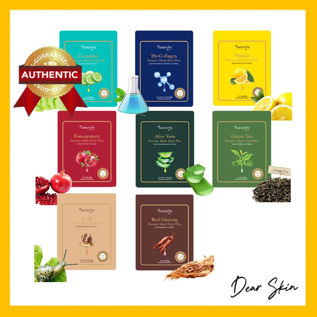 Mặt Nạ Dưỡng Da Natureby Essence Plus Cao Cấp Tinh chất collagen nha đam ốc sên dưa leo trà xanh sâm