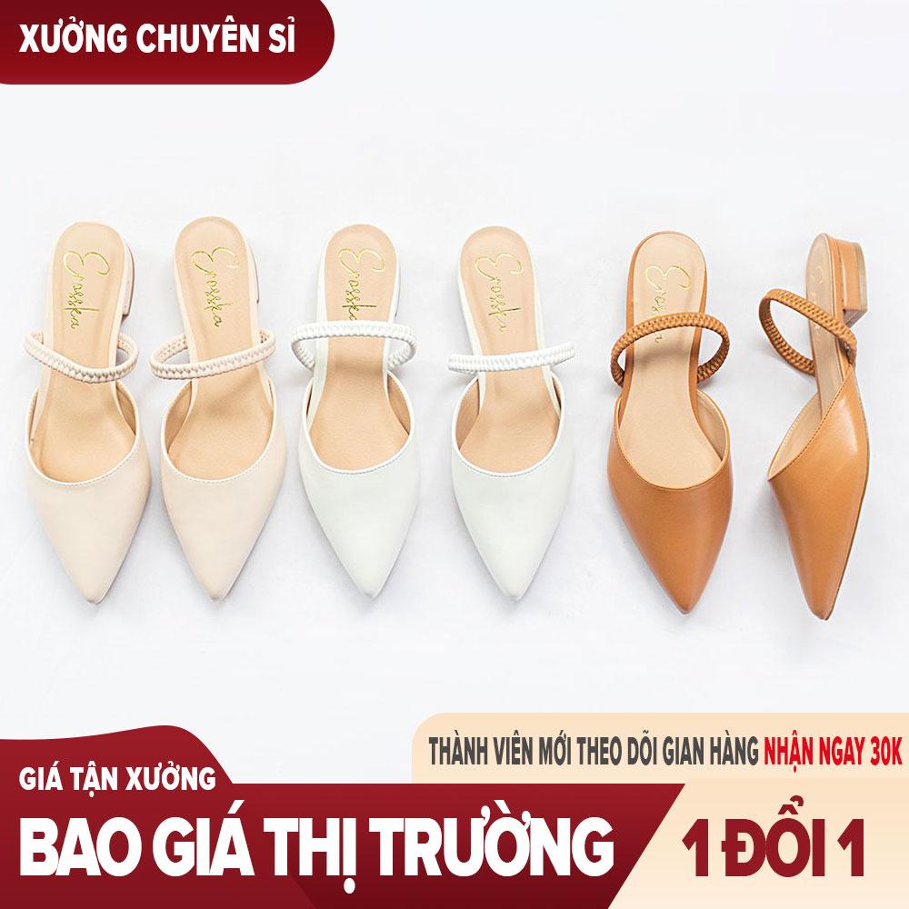 Giày nữ, giày cao gót slingback mũi nhọn cao 2cm phối dây thời trang kiểu dáng basic - EL002