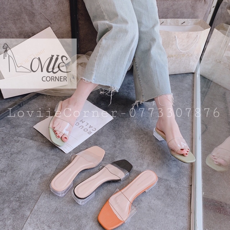 DÉP GUỐC NỮ LOVIIECORNER - DÉP QUAI TRONG ĐẾ BỆT 2CM - DÉP THỜI TRANG QUAI NGANG - DÉP NỮ ĐẸP MŨI VUÔNG D200355