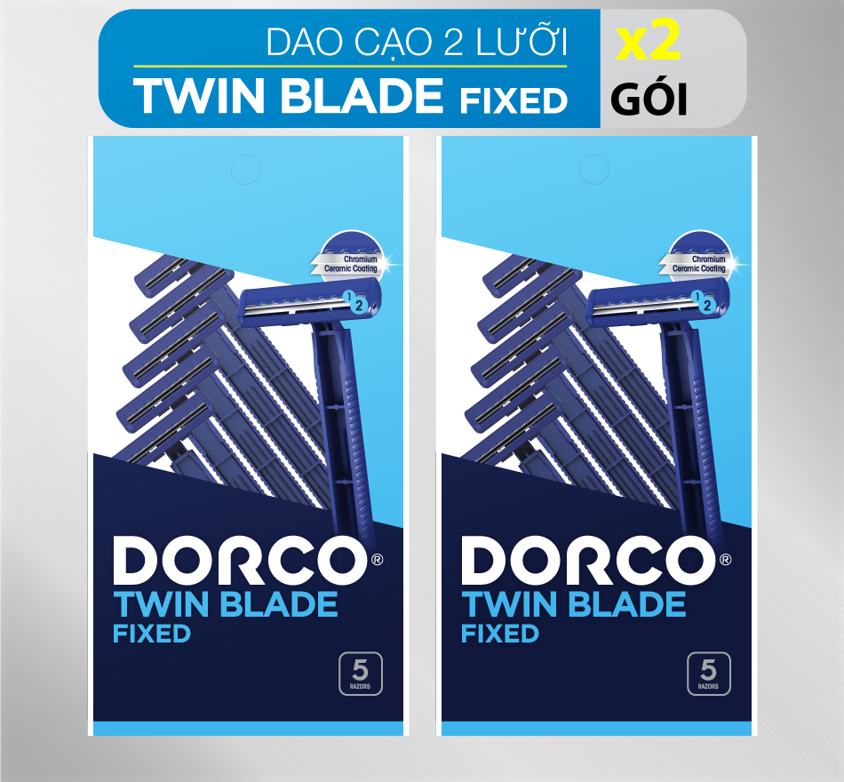Combo 2 gói dao cạo râu 2 lưỡi dorco td 708