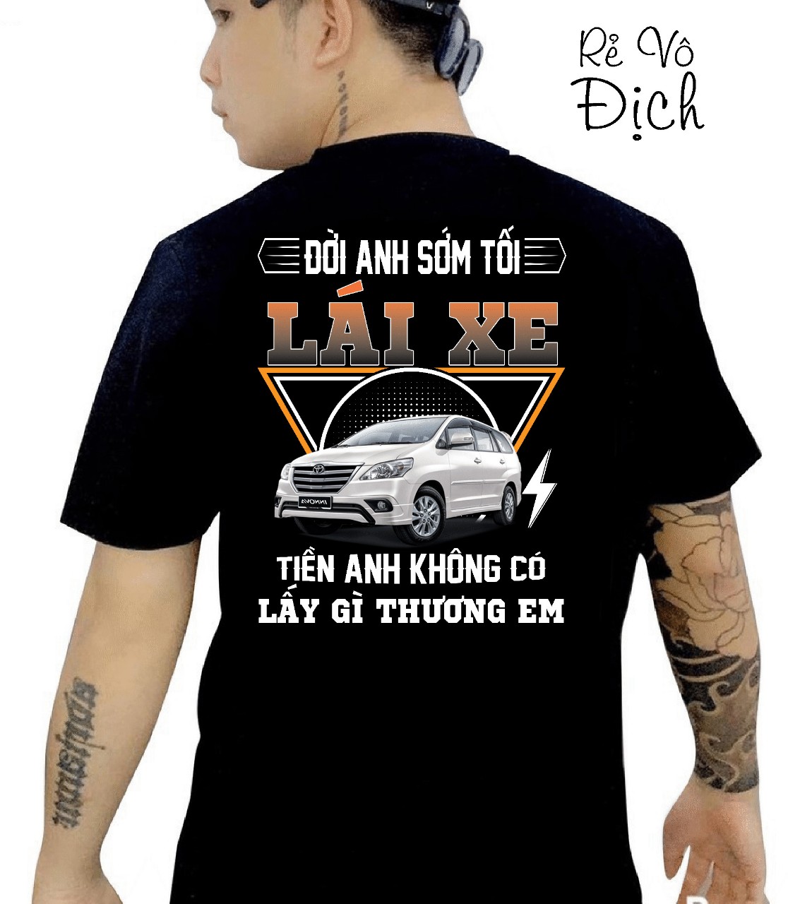 Áo thun tài xế thiết kế in mặt sau mẫu 6