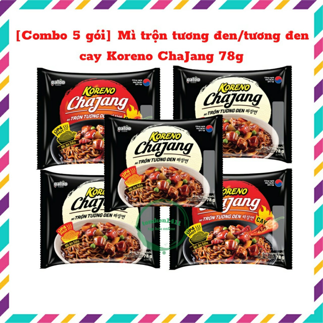 1 thùng mì tương đen koreno hàn quốc thùng 20 gói