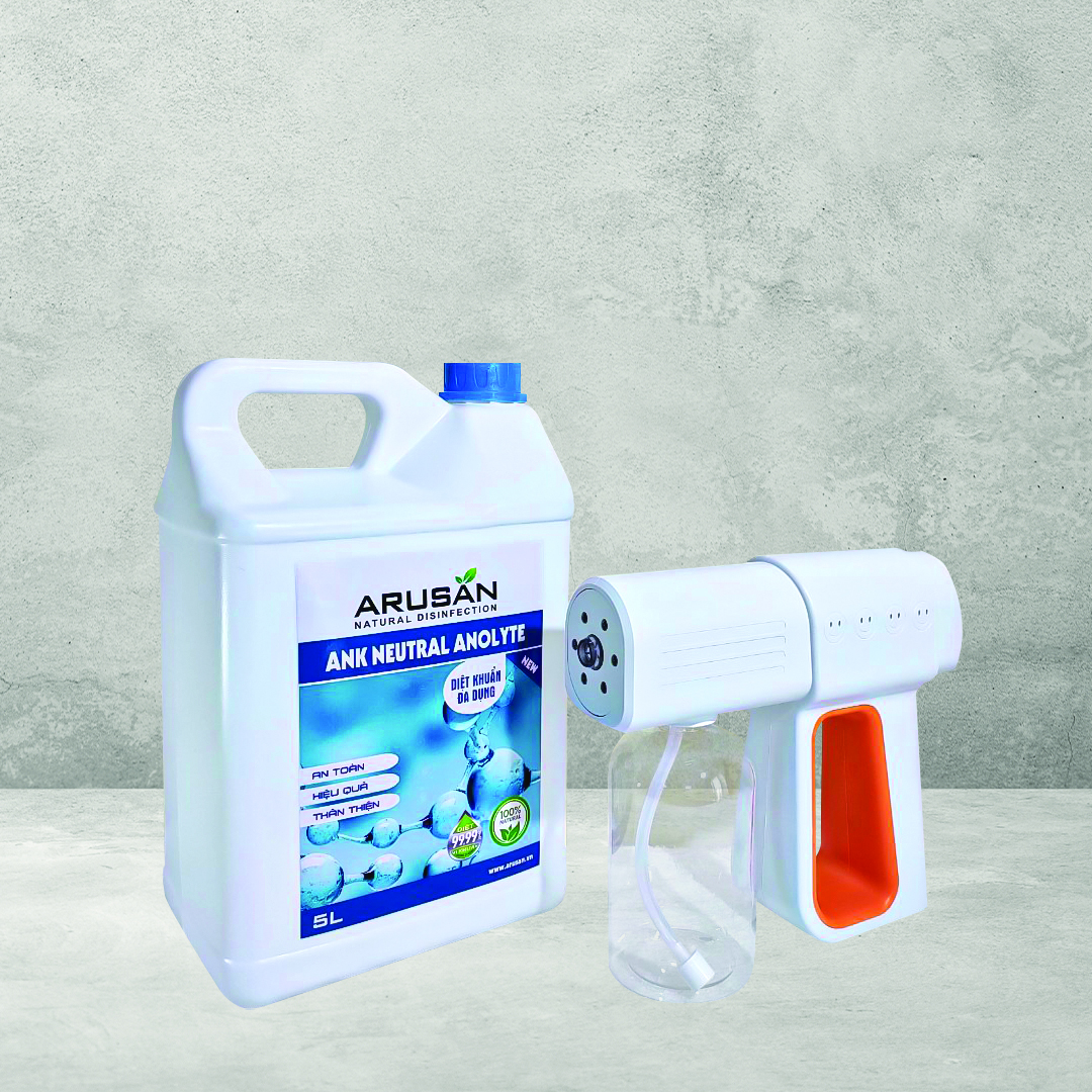 Combo thiết bị phun nano K6X & Nước diệt khuẩn Arusan Anolyte