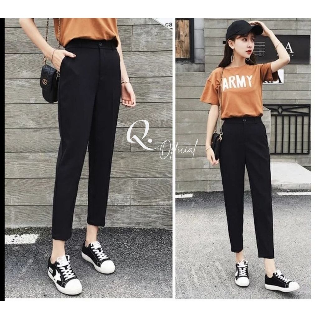 Quần baggy nữ quần tây học sinh sinh viên cạp cao vải vitex cao cấp