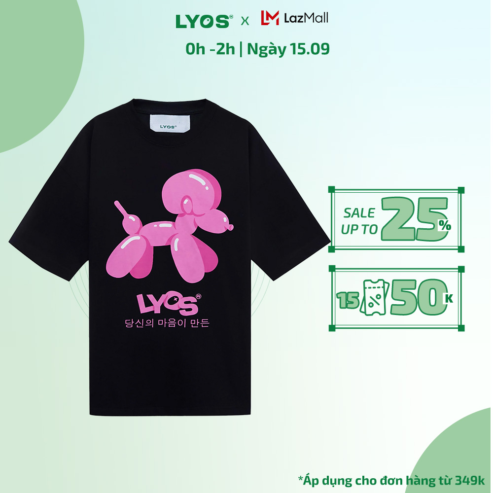 Áo thun lyos ram t-shirt đen/ trắng/ kem