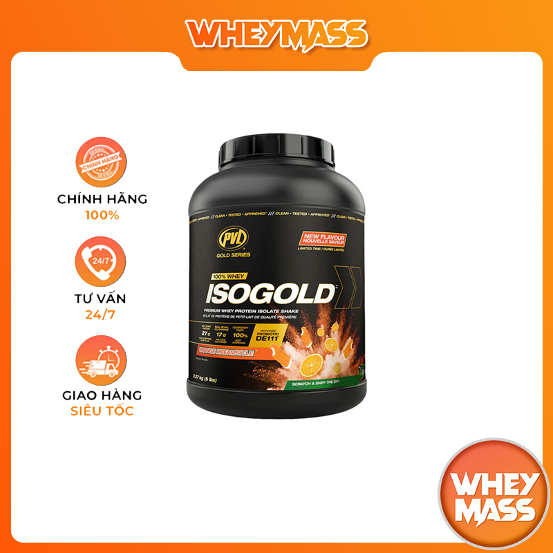 Sữa Bột Tăng Cơ Cực Nhanh Whey Pvl Iso Gold 5lbs 2.27kg