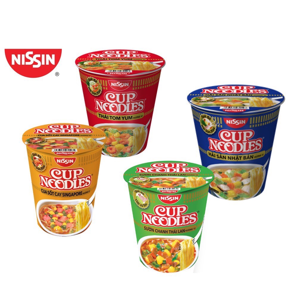 Thùng 12 ly mì cup noodles đủ hương vị