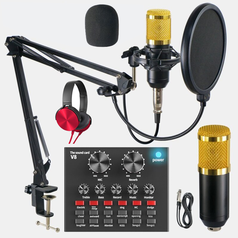 [ Xả Kho ] Trọn Bộ Mic Thu Âm Bm 900 + Sound Card V8, Hát Live Stream, Karaoke Giá Rẻ, Dễ Dùng, Tiện Lợi Bảo Hành Dài Lâu, Dành Cho Mọi Độ Tuổi, Hút Âm Tốt, Hát Hay, Đầy Đủ Chức Năng Chỉnh Giọng Âm Thanh, Giao Nhanh Tại Hcm.