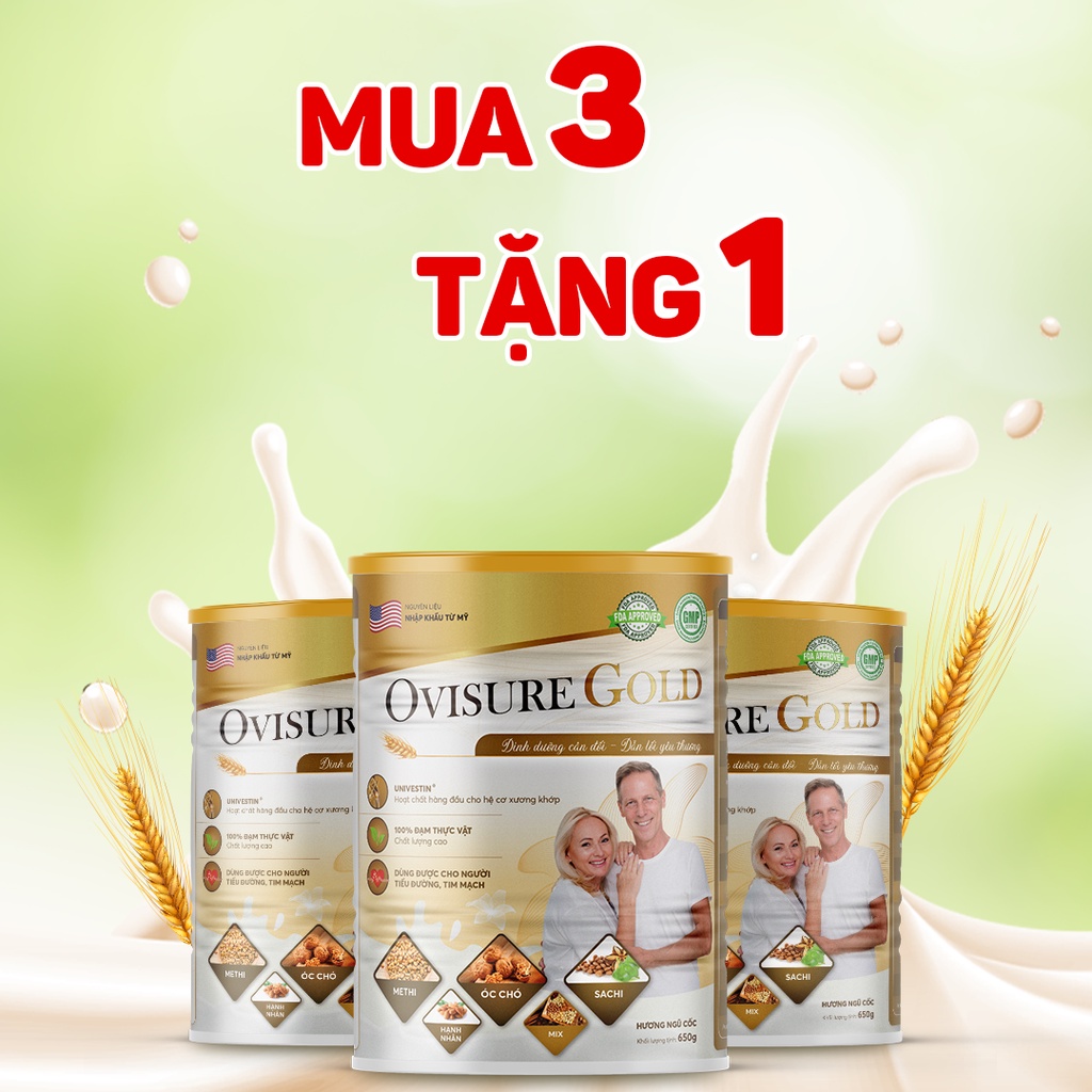 Sữa ovisure gold sữa hạt dinh dưỡng, bổ sung canxi hộp 650gram