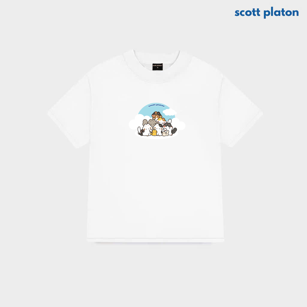 Áo Baby Tee - Cats on the cloud - Chất liệu cotton dày dặn đứng form Scott Platon