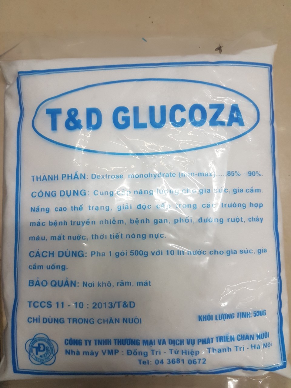 ĐƯỜNG GLUCO TRỢ SỨC ,TRỢ LỰC BÙ NƯỚC CHO GIA SÚC GIA CẦM,THÚ CƯNG(GÓI 500GR)