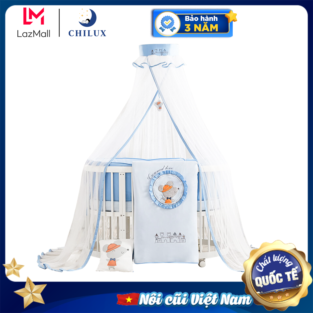 Nôi tròn cho bé Chilux - Sang trọng và tính tế - 100% gỗ thông tự nhiên - Nước sơn an toàn cho bé